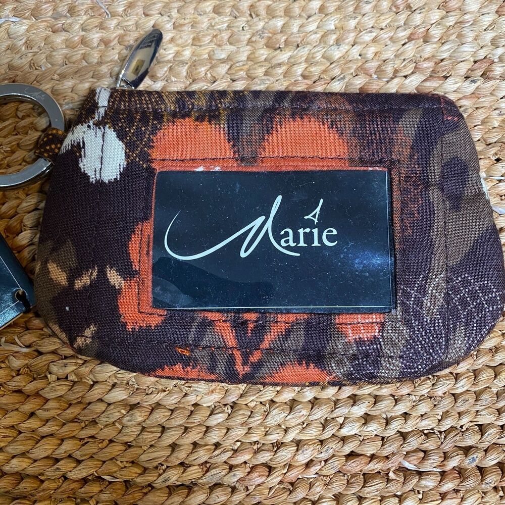 Marie Floral Coin Purse ID Holder Keychain NWT Zip Pouch Boho Fabric Wallet